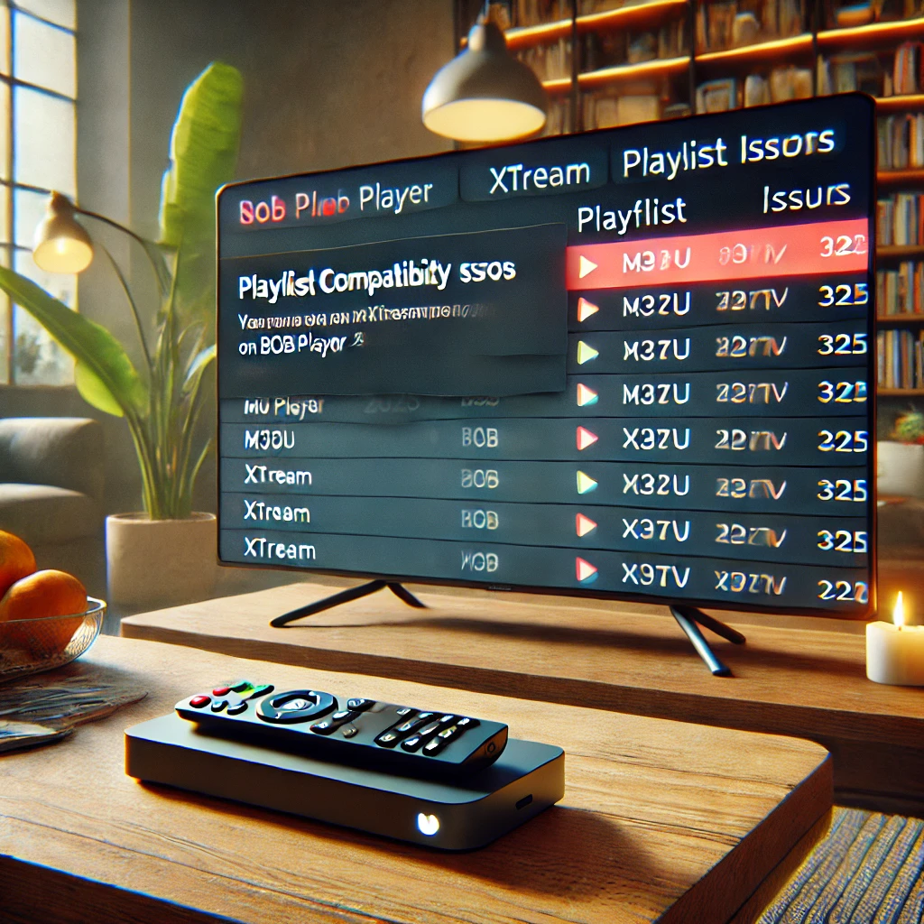 Smart TV mit BOB Player zeigt Wiedergabelisten-Kompatibilitätsfehler – Anleitung zur Behebung von M3U- und Xtream-Playlist-Problemen