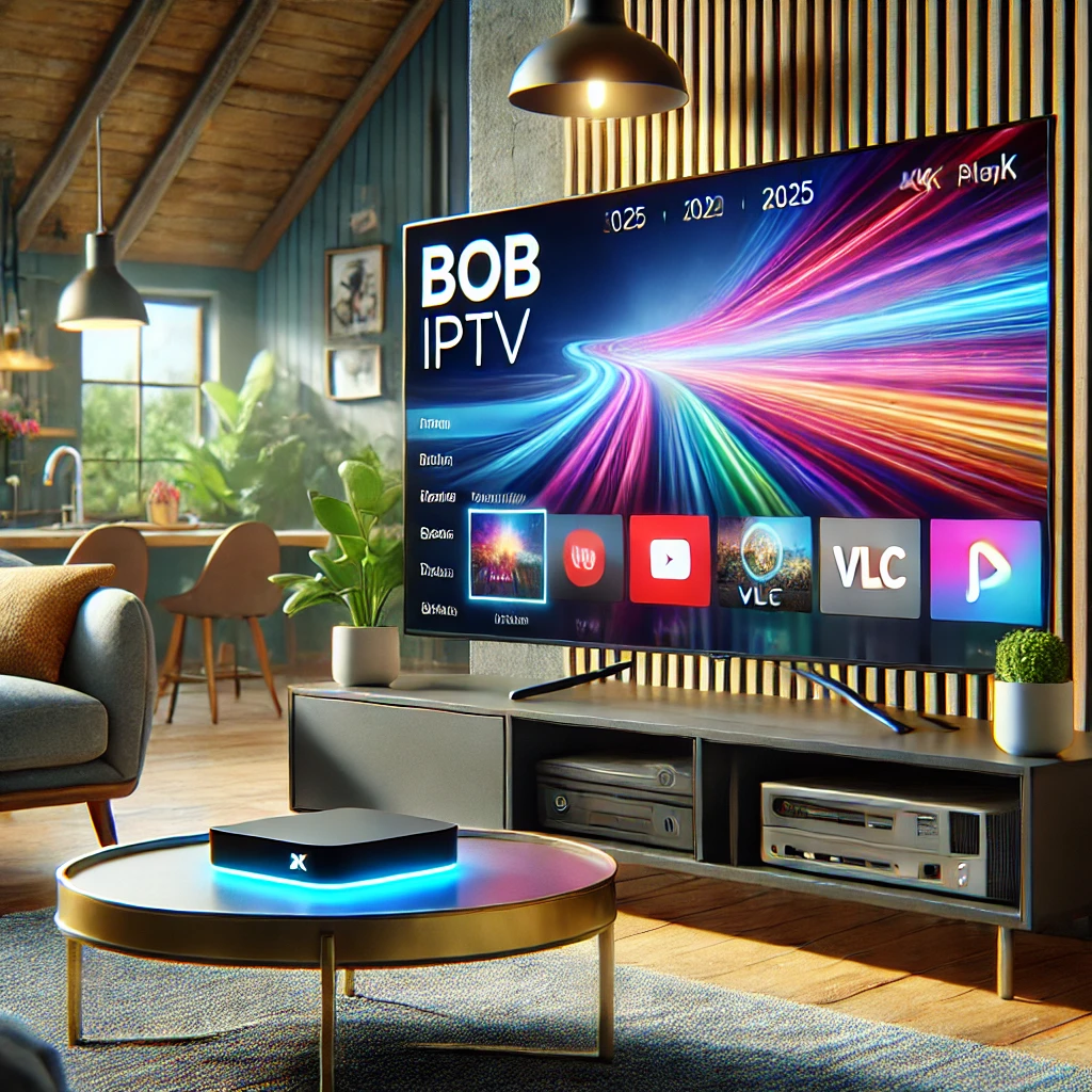 Smart TV zeigt BOB Player mit externem VLC/MX Player – flüssiges IPTV-Streaming in 4K Qualität dank optimierter Einstellungen