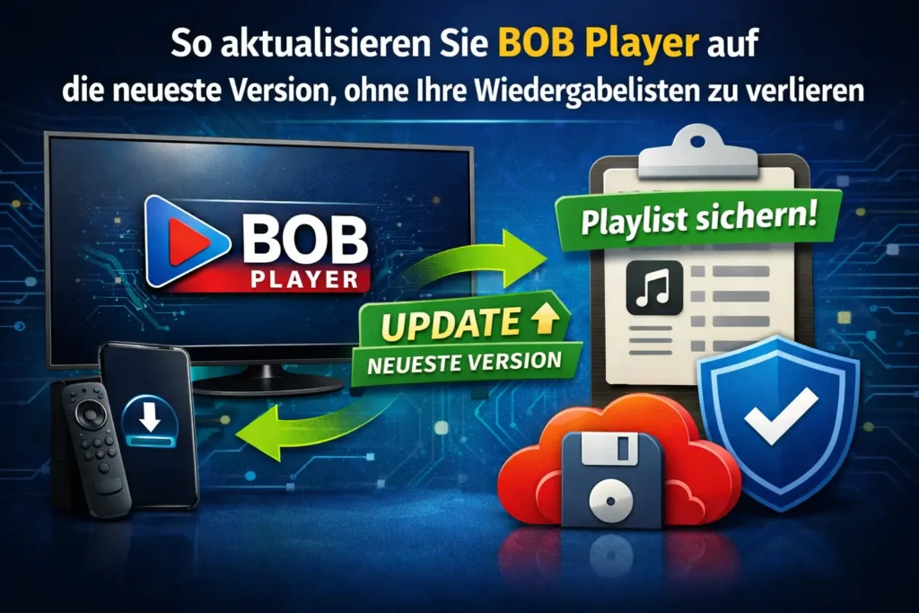 BOB Player Update Anleitung zur Aktualisierung von BOB Player auf die neueste Version 2026 mit gesicherten Wiedergabelisten